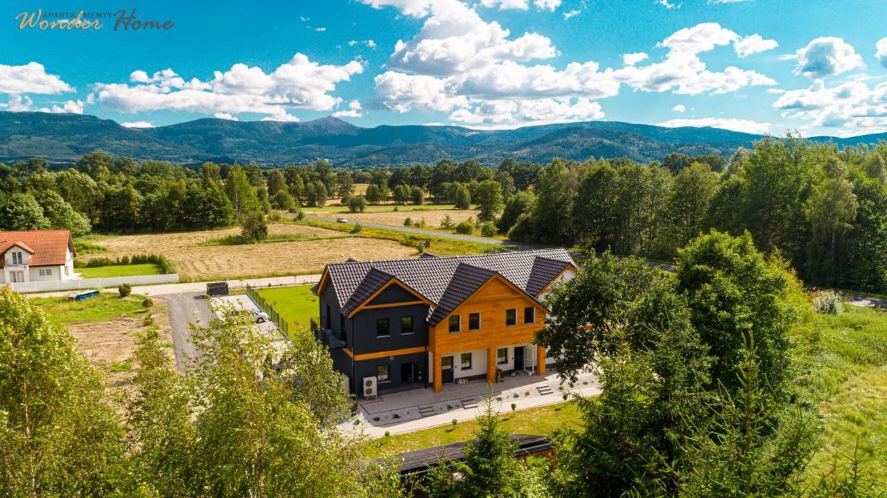Wonder Home - Apartamenty Halo Karkonosze Z Ogrodem, Sezonowym Basenem, Placem Zabaw I Widokiem Na Sniezke - Zlokalizowane Blisko Karpacza ミスワコビツェ エクステリア 写真